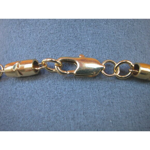 Gold-Tone Mardi Gras Mask Pendant Necklace 36" Unique Chain Design - Picture 5 of 5